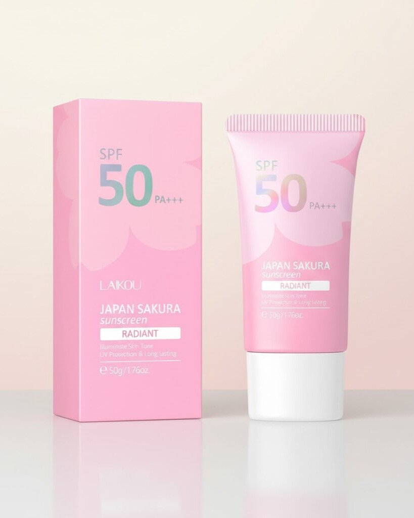 LAIKOU Japan Sakura Sunscreen SPF 50 PA+++ | লাইকো জাপান সাকুরা সানস্ক্রিন-50g