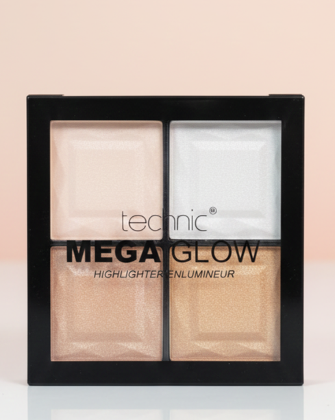 Technic MEGA GLOW হাইলাইটার প্যালেট (৪টি শেড) - দীর্ঘস্থায়ী গ্লো