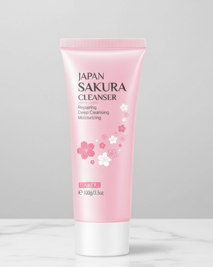 JAPAN SAKURA CLEANSING FOAM | Deep Cleansing, Repairing & Moisturizing Face Wash (100g/3.5Oz)
