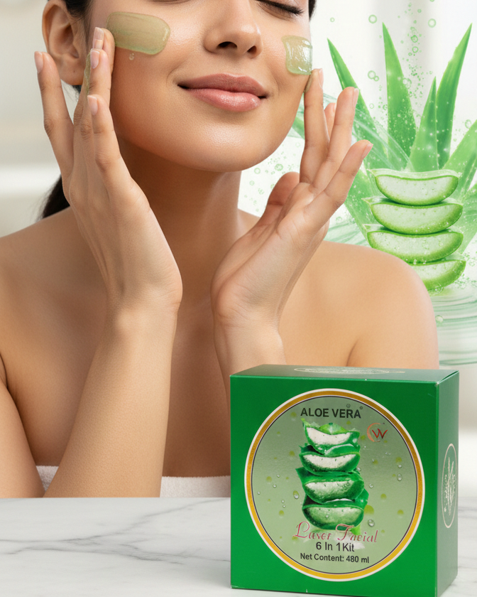 Aloe Vera Laser Facial 6 In 1 Kit (480ml) – For Glowing & Healthy Skin