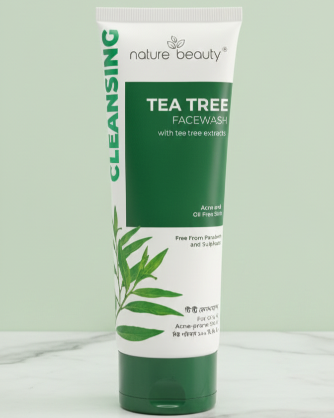 Nature Beauty Tea Tree Face Wash | Acne & Oil Free Clear Skin | Paraben & Sulphate Free Cleanser-100ml