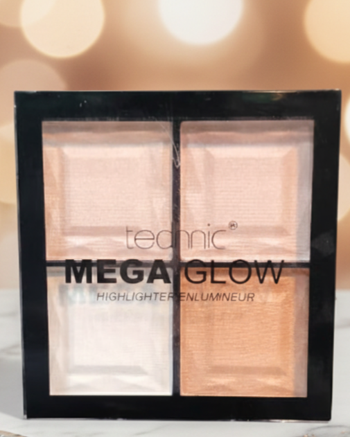 Technic Mega Glow 4-Colour Highlighter Palette – আল্টিমেট শাইনের জন্য পারফেক্ট গ্লো