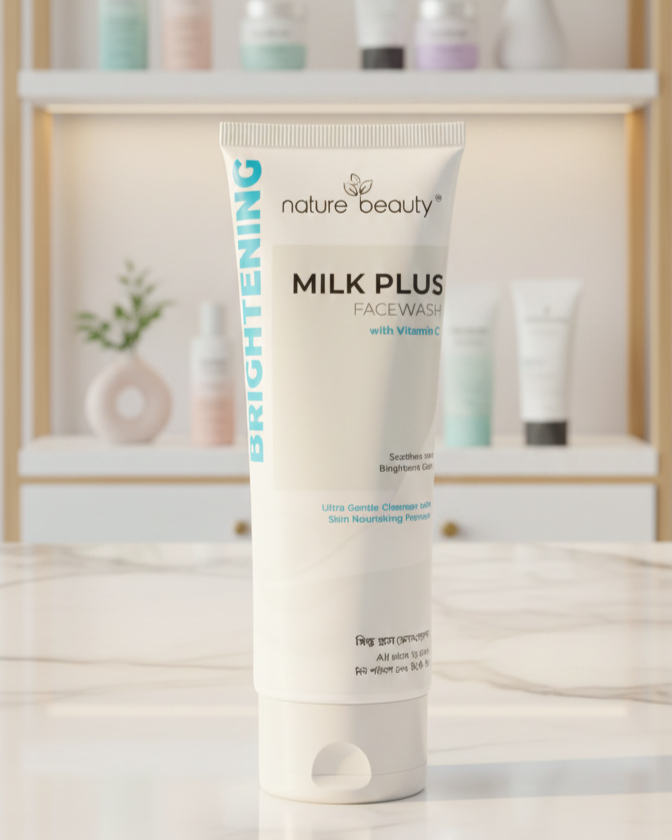 Nature Beauty Milk Plus Face Wash with Vitamin C - ত্বক উজ্জ্বলকারী, আল্ট্রা জেন্টল ক্লেনজার-100ml