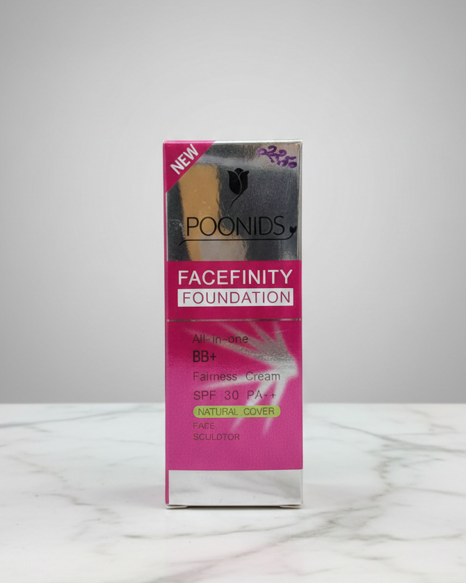 Poonids Facefinity Foundation & BB+ Fairness Cream - SPF 30 PA++ (Natural Cover)