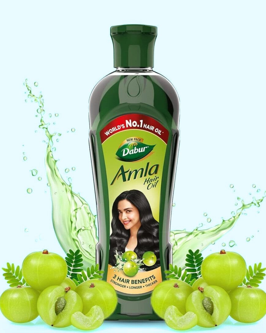 Dabur Amla Hair Oil for Stronger, Longer & Thicker Hair - 200ml (Natural Gooseberry Goodness)