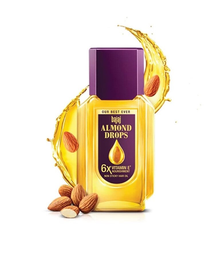 Bajaj Almond Drops Non-Sticky Hair Oil  bangla- Vitamin E সমৃদ্ধ (আপনার প্যাক সাইজ অনুযায়ী: ১০০মি.লি.