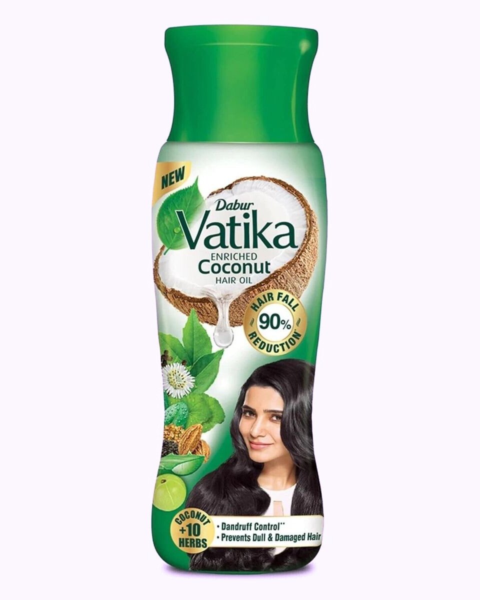 Dabur Vatika Enriched Coconut Hair Oil with 10 Vital Herbs - Control Hair Fall & Dandruff-150ml