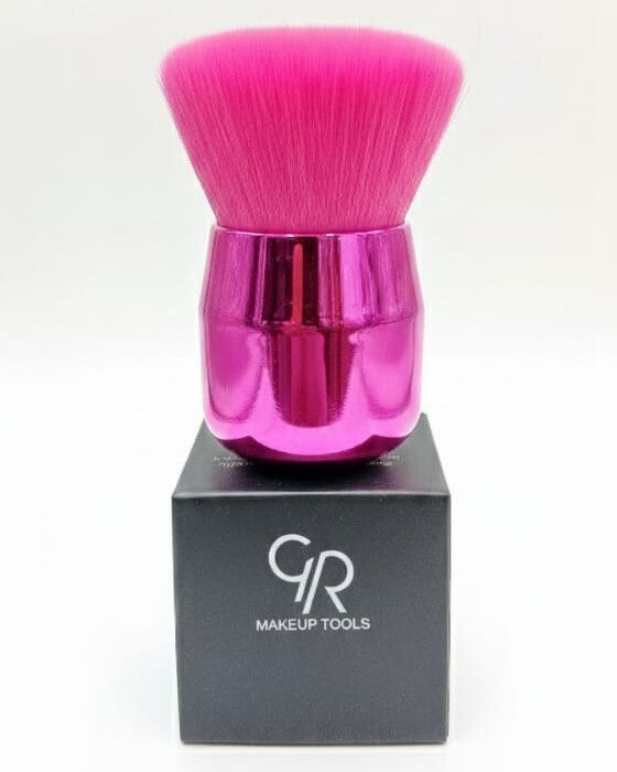 প্রফেশনাল গোল্ডেন রোজ ফ্লাফি ফেস ব্রাশ, পিঙ্ক মেটালিক হ্যান্ডেল